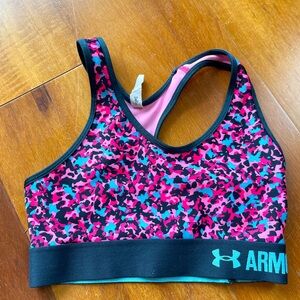 Under Armour Pink and Blue Camo Sports Bra